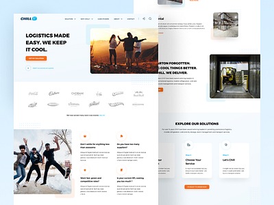 Chill Landing Page Redesign big image blue branding card chill clean concep landing landing page management product design promo sales page social proof ui ux webdesign website