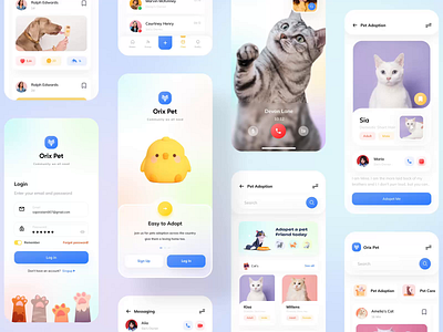 Orix Pet Community adoption animal animation app cat colourful dog dribbble best shot interaction minimal orix orixagency orixdesign pet pet care popular popular shot project uiux