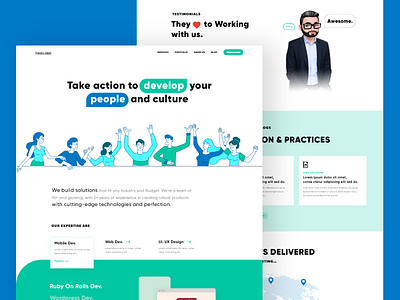 IT Website app appui clean color company design flat illustration material minimal modern technology ui ux web website