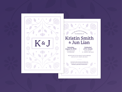 It's a purple wedding branding design flat floral icon illustration purple summer vector wedding