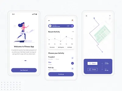 Fitness App - UI Design activity app apple design fitness app free freebie illustration ios istiakui minimal mobile app run ui ux wellness