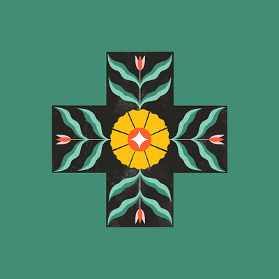 Aid digital illustrator editorial illustration floral illustration folkart graphic illustration icon illustration procreate symmetry texture