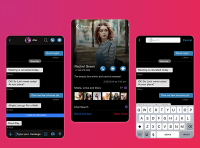 Dark Mode for chat app. app design illustration minimal redesign ui ui design uidesign ux uxdesign