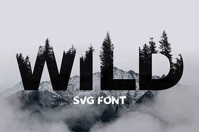 Wild Wilderness Woodland Font adventure adventure fonts double exposure illustration lettering nature nature fonts retro fonts svg font tree tree font typeface typography vintage fonts wild wild font wood woodland woodlands