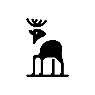 deer animal app art branding design flat icon identity illustration logo minimal vector