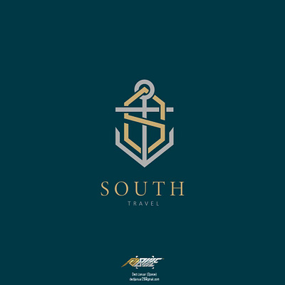 South Travel Logo Concept anchor logo branding company logo design flat logo logo design minimalist sailor