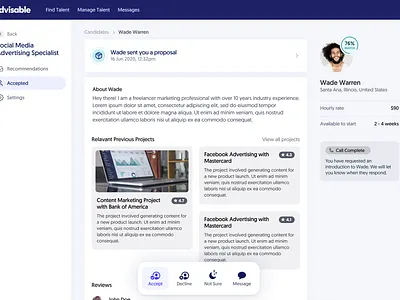 Candidate app avatar breadcrumbs profile sidebar ui
