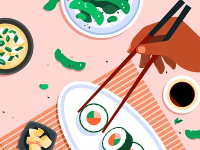 Sushi animation c4d food gif japanese japanese food motion motion graphics sushi