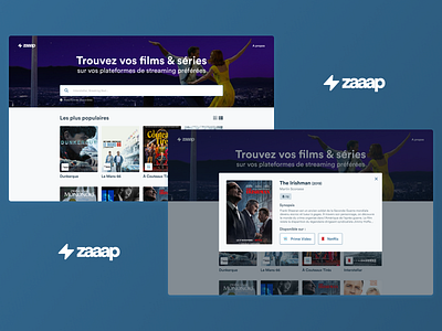 zaaap - Trouvez vos films & séries cinema design figma movie movies netflix prime video serie series theater tv show tv shows ui ux video web web design webdesign website