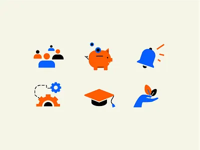 Icons branding character colors design flat illo illustration vector