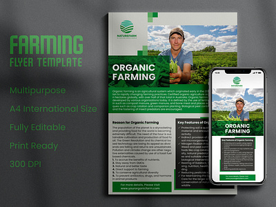 Organic Farming Flyer Template agriculture branding business flyer creative creative design creative flyer design design flyer event flyer flyer artwork flyer design graphic artist graphic design illustration leaflet design natural organic photoshop professional flyer template