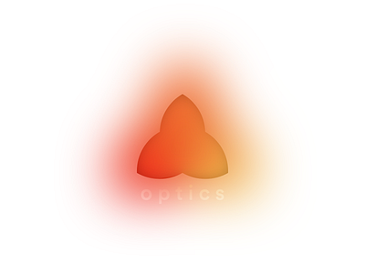 Optics branding blur color design gaussian logo minimal optics orange red scratch text typography vector