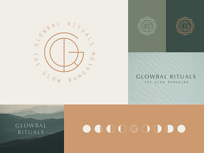 Glowbal Rituals Additional Marks branding compass glow logo marks monogram moon moon phases sacredgeometry skincare thin lines