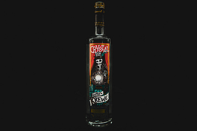 Esprit de Krewe Crystal Rum alcohol art direction artwork branding design illustration mardi gras nola skeleton southern vector