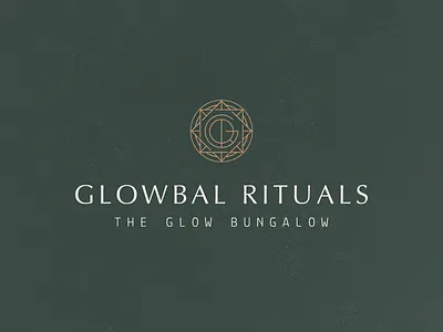 Glowbal Rituals branding compass glow logo monogram sacredgeometry skincare symmetry thin lines