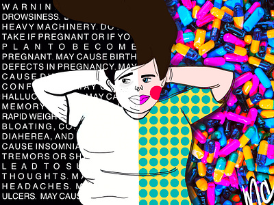 The Sea of Side Effects adhd anxiety awareness bipolar cartoon cartooning contrast depressed depression illustration mania medicine mental health mental health awareness mentalhealth pattern patterns pills print procreate