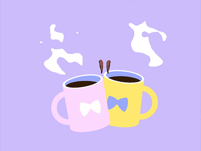 Twin Perks 2d 2danimation after effects animation cheers coffee coffee cup coffee mug motiongraphics spill vector art vector illustration wolfgang animation