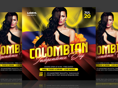 Colombian Independence Day Party Flyer advertising colombia colombian colombian illustration event event flyer flyer flyer template independence day night club nightclub party event party flyer sexy template design