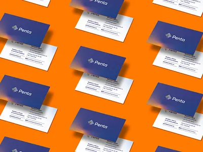 Penta business cards brand business card identity logotype stationary stationary design stationary mockup