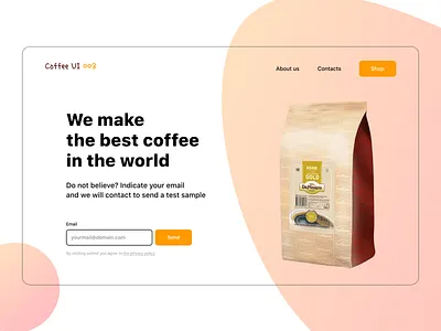 Coffee landing page & Daily UI 003 003 coffee dailyui dailyui 003 design form landing landingpage mainpage page ui ux web