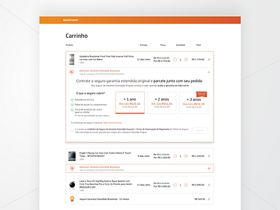 Checkout Extended Warranty checkout concept desktop dropdown e commerce extended warranty