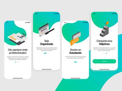 Onboarding - meta estudos app casestudy school study study case studyapp ui ux