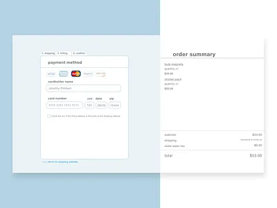 daily ui 2 - credit card checkout checkout creditcard design ui