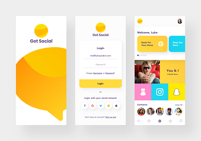 Get Social App Mobile Designs android app app app designs app ui digital design friends ios app mobile app mobile app design mobile app ui mobile apps mobile concepts mobile design mobile ui mobile ui design mobile ui kit mobile ux responsive social app social media