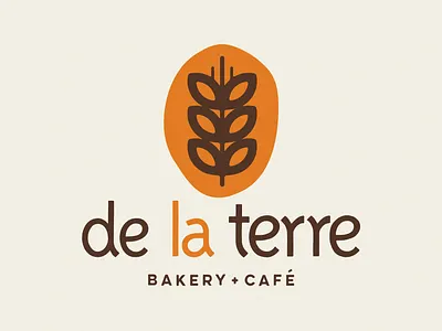 De La Terre Bakery Branding badge bakery bakery logo brand design brand identity branding bread graphic design icon logo logo design pastry shop simple logo sourdough ux wheat
