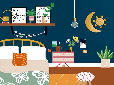 Bedroom art artist artist on dribbble beautiful room bed bedroom art bedroom design butterfly cute design dibbble digital artist digital illustration digitalart draw drawing illustration illustration art plants sunny