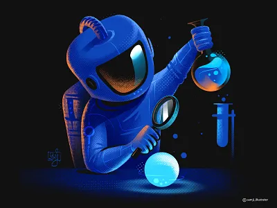 Research_Team astronaut character design editorial illustration flag design freelance illustrator procreate procreate app procreate art spaceart