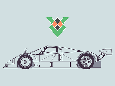 Mazda 787B automobile blueprint car design illustration lineart mazda racecar side sketch vehicle