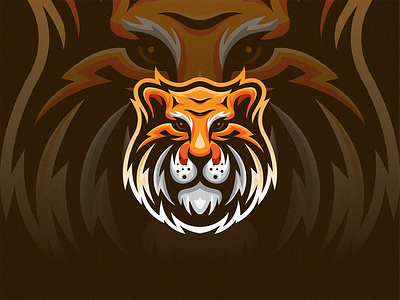 Tiger animal design editorial esport face gradient head icon jungle leader logo mark mascot modern simple source symbol trendy zoo