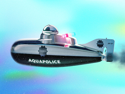 Aquapolice Submarine 3d 3d art 3d artist aquatic blender blender 3d blender3d blender3dart blendercycles chrome colorful illustration ocean police police car render submarine underwater vehicle design water