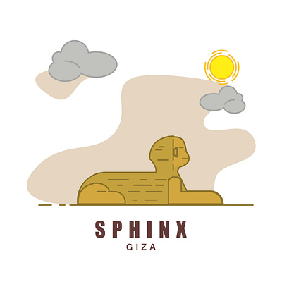 Giza Sphinx flat design flat illustration illustration vector