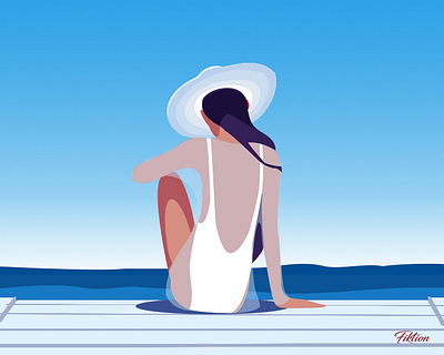 Relax design girl illustration photoshop vector