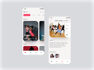 Dance Class App app clean dailyui dance dancers design fitness minimal ui ux uxdesign