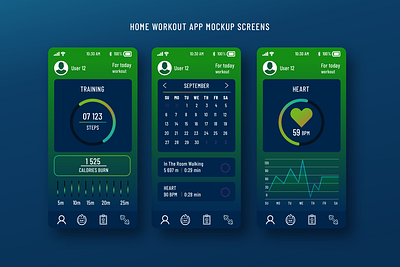 Home gym workout mobile app UI/UX screen app design gym app mobile app design mobile ui workout tracker