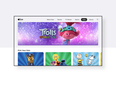 TV App app apple tv daily ui dailyui design kids tv app ui ui challenge