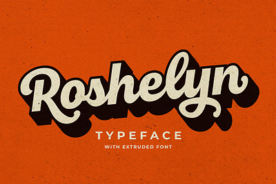 Roshelyn Typeface display font ligature modern script typeface