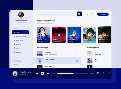 Music Player - Web App adobe app dashboad figma mobile app mobile app design mobile design mobile ui music music app music player player ui ux