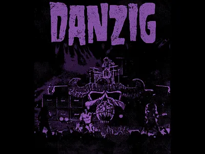 Danzig Bootleg t-shirt danzig glenn danzig halftone misfits silkscreen skull skull and crossbones