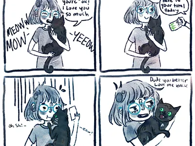 The vet cat comic cute doodle funny illustration pet vet