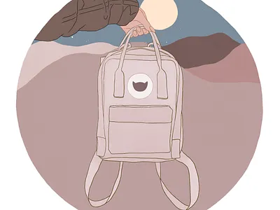 Summer Nights advertisement art backpack branding cartoon create design flyer illustration landscape poster procreate travel