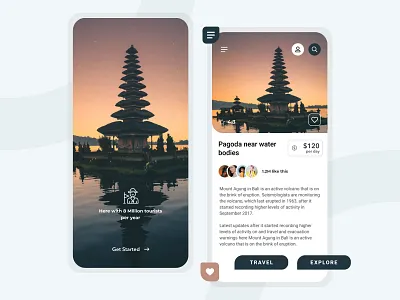 Explore Destinations - Travel App Screens adobe xd app app design apple design branding colors design explorer illustration ios app design travel app ui design ux design web design