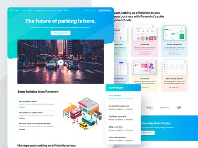 Pavemint - Landing Page & Type System app business clean design design system experience interface parking product typogaphy ui ux web website