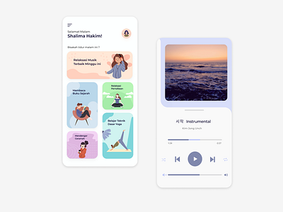 Meditation design bandung design illustration indonesia meditation meditation app mobile app mobile design mobile ui ui uidesign uiux