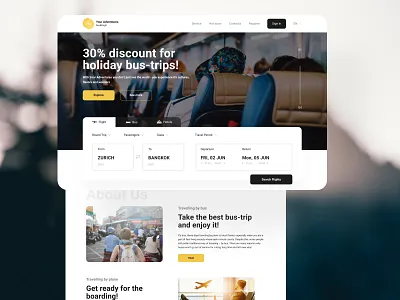 Travel agency banner design landing landing page travel travel agency travelling ui ux web