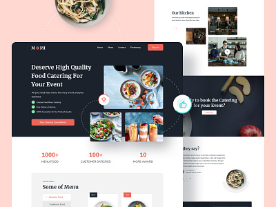 Exploration Day | M0MI Catering Website catering clean dark design ecommerce figma food fresh landingpage red shopify ui ui design uiux ux uxdesign visual design website