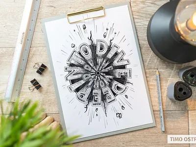 Lettering "Dive Deep" 3d handlettering illustration lettering letters